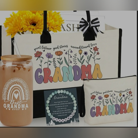Other - Floral Grandma Tote and Pouch Gift Set